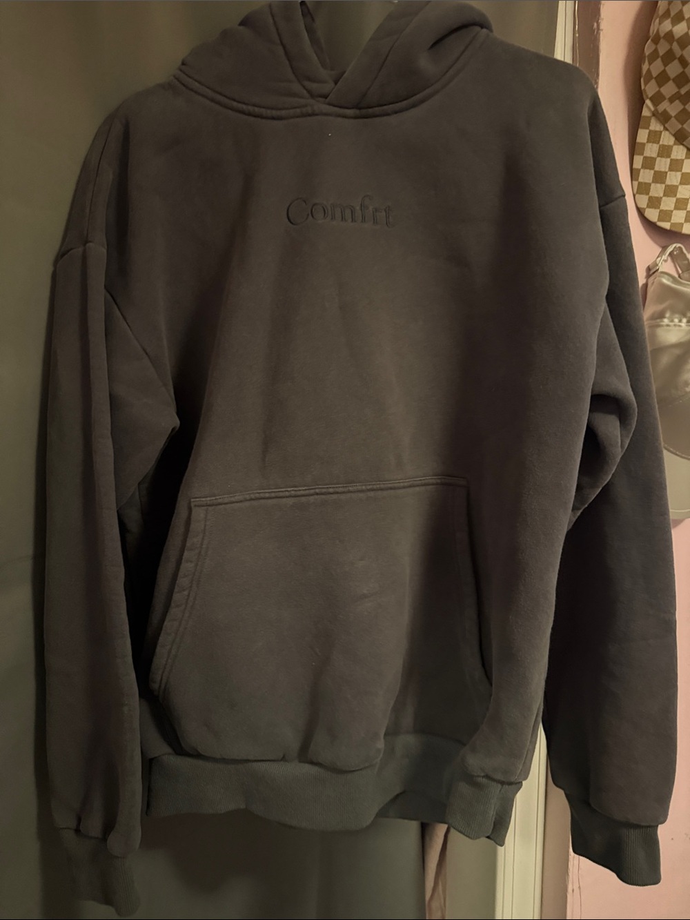 Comfort Embroidered Black Hoodie - Unbranded